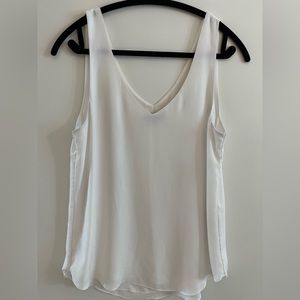 RW&CO white silk-like tank